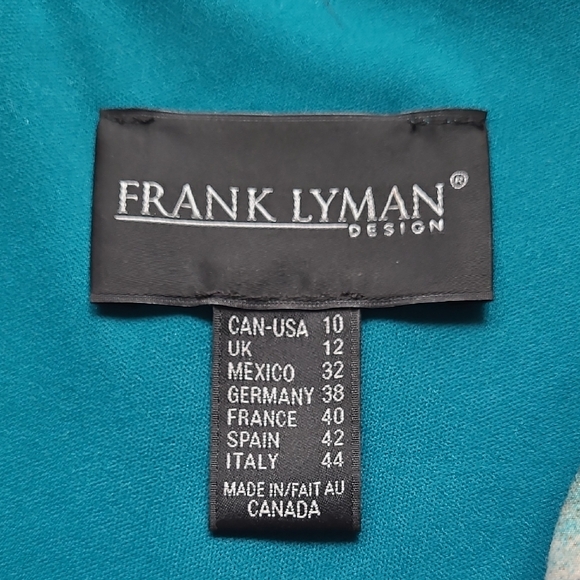 SZ10 Frank Lyman Design Blue and Black Asymmetrical Neck Animal Print - Picture 10 of 15